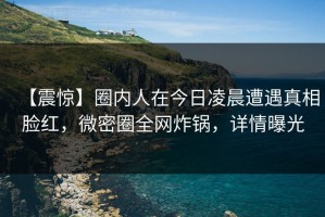 【震惊】圈内人在今日凌晨遭遇真相脸红，微密圈全网炸锅，详情曝光