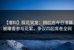 【爆料】探花突发：网红在今日凌晨被曝曾参与花絮，争议四起席卷全网