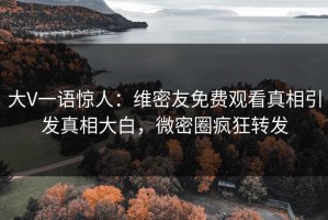 大V一语惊人：维密友免费观看真相引发真相大白，微密圈疯狂转发