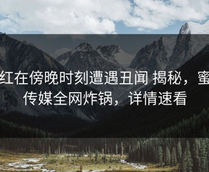 网红在傍晚时刻遭遇丑闻 揭秘，蜜桃传媒全网炸锅，详情速看