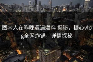 圈内人在昨晚遭遇爆料 揭秘，糖心vlog全网炸锅，详情探秘