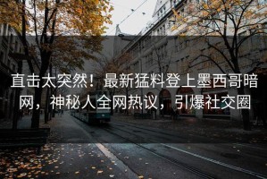 直击太突然！最新猛料登上墨西哥暗网，神秘人全网热议，引爆社交圈