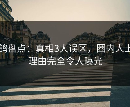 电鸽盘点：真相3大误区，圈内人上榜理由完全令人曝光