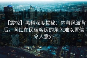 【震惊】黑料深度揭秘：内幕风波背后，网红在民宿客房的角色难以置信令人意外