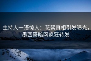 主持人一语惊人：花絮真相引发曝光，墨西哥暗网疯狂转发