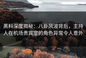黑料深度揭秘：八卦风波背后，主持人在机场贵宾室的角色异常令人意外